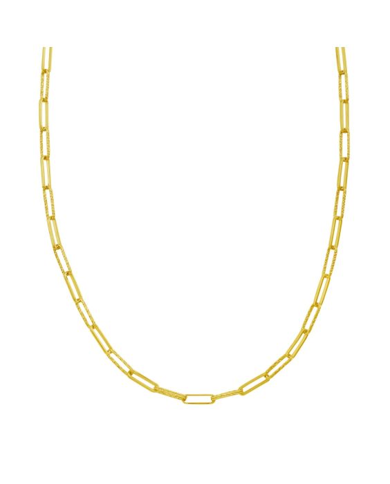 14K Mini Diamante Paperclip Chain