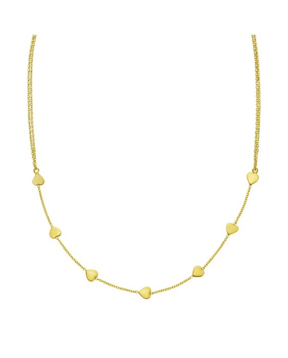 14K Adjustable Heart Link Necklace