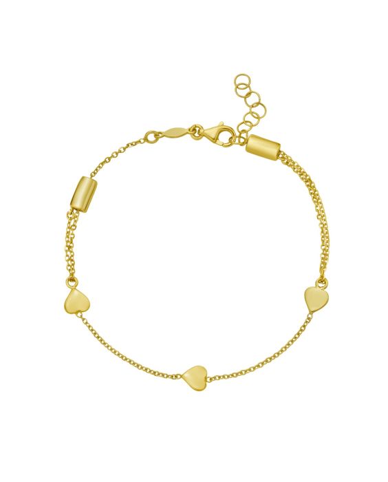 14K Adjustable Heart Link Bracelet
