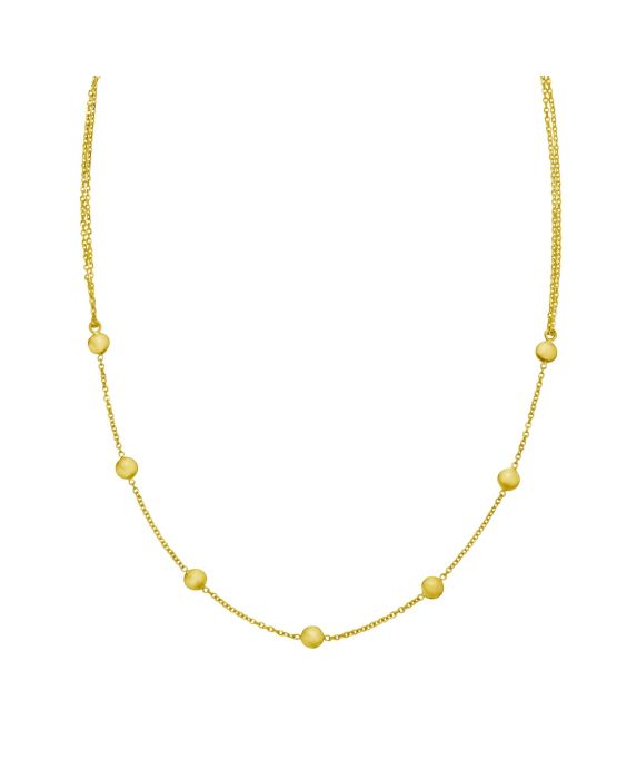 14K Adjustable Bead Link Necklace