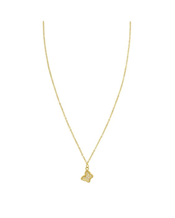 14K Petite Diamond Butterfly Necklace