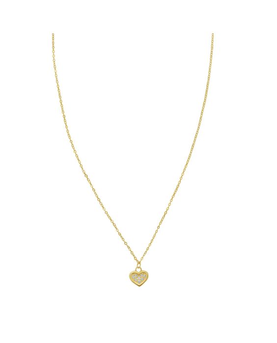 14K Petite Diamond Heart Necklace