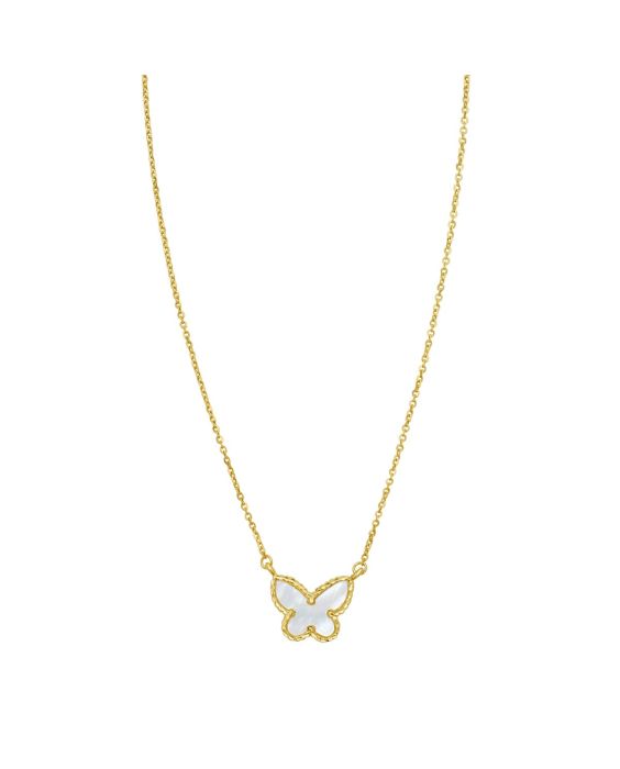 14K Primavera MOP Butterfly Necklace
