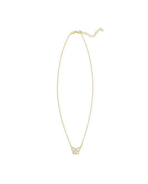 14K Primavera MOP Butterfly Necklace
