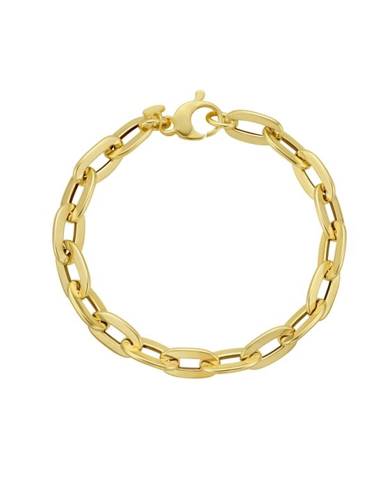 14K Long Mirror Rolo Link Chain