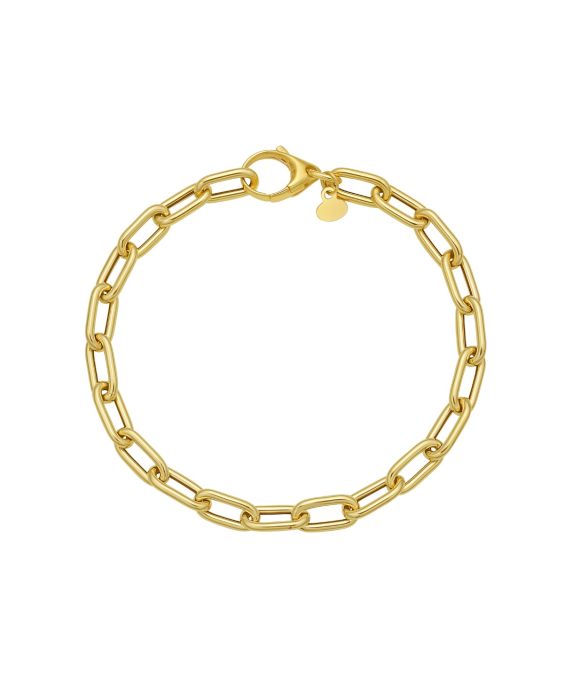14K Charm Lock Paperclip Chain