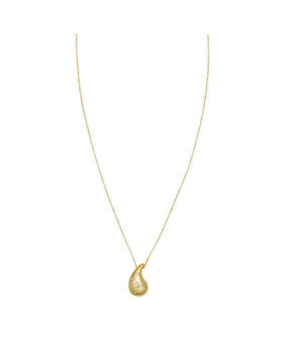 14K Diamond Raindrop Necklace