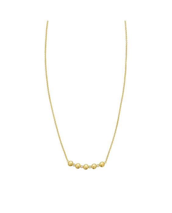 14K Diamond Bar Bauble Necklace