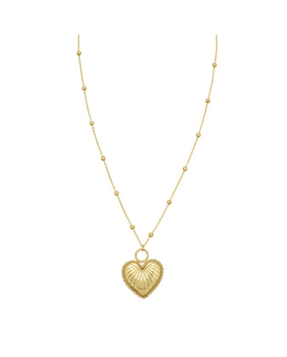 14K Vintage Puffed Heart Necklace
