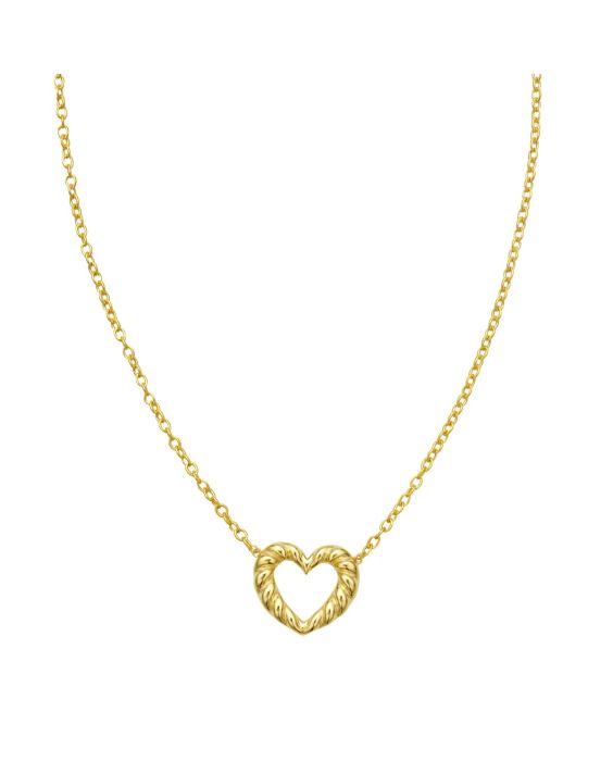 14K Braided Open Heart Necklace