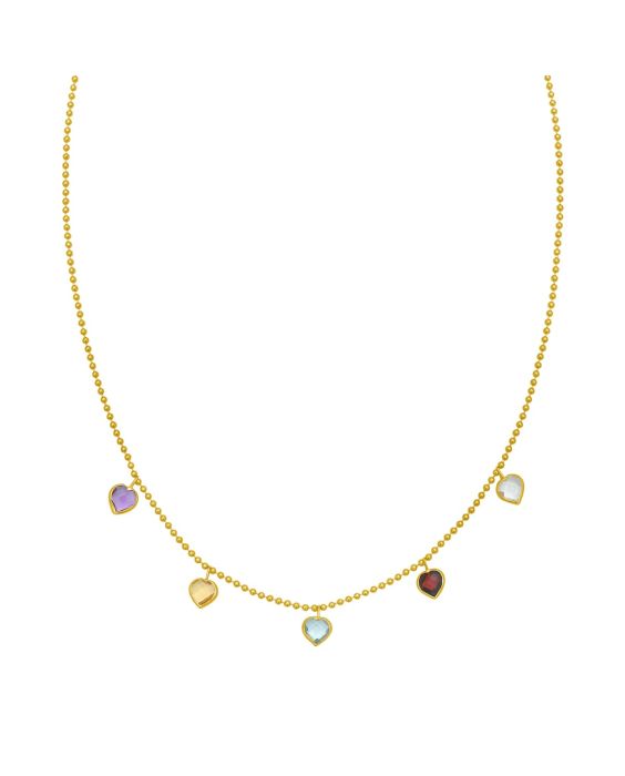 14K Gem Heart Necklace