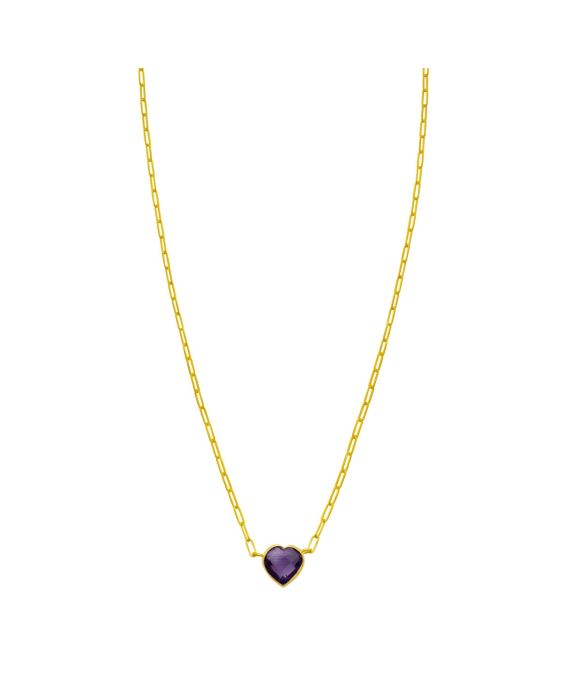 14K Amethyst Heart Necklace