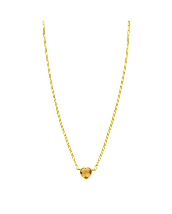 14K Citrine Heart Necklace
