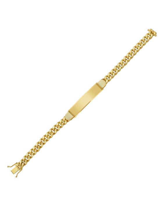 14K Gold 7.2mm Lite Cuban ID Bracelet