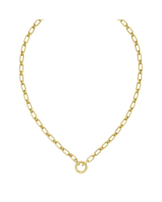 14K Diamond Charm Link Necklace