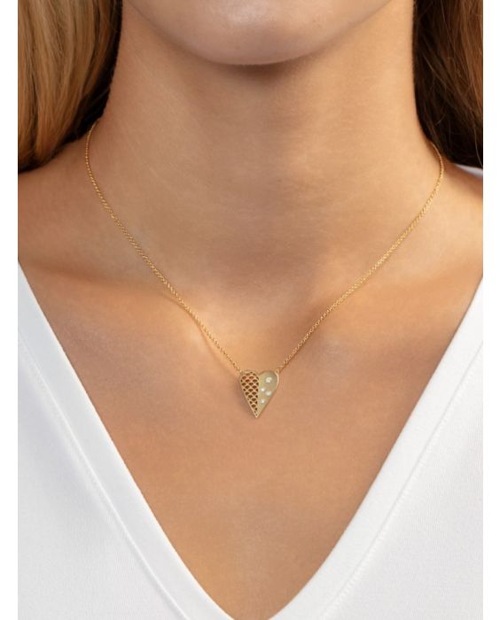 14K Diamond Vann&egrave;rie Heart Necklace