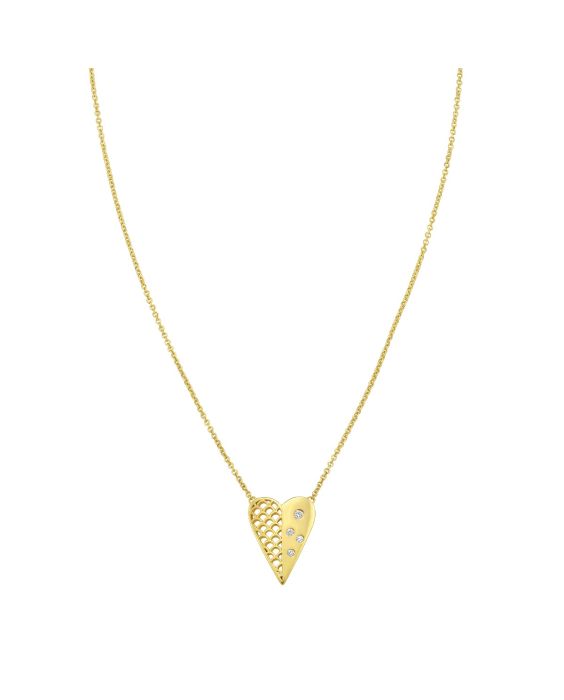 14K Diamond Vann&egrave;rie Heart Necklace