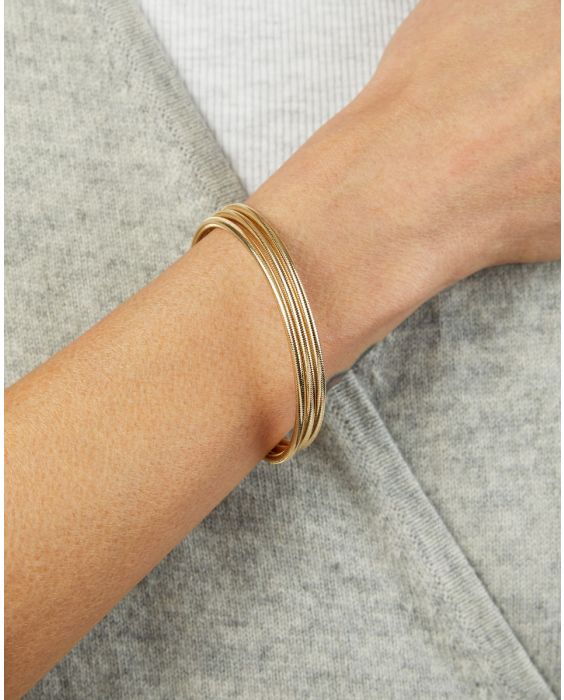 14K Triple Row Stretch Mesh Bracelet