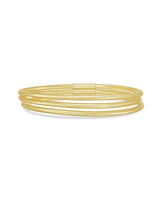 14K Triple Row Stretch Mesh Bracelet