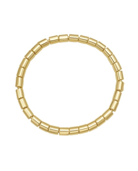14K Barrel Bead Stretch Bracelet