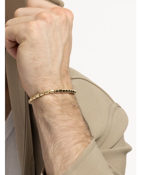 14K Barrel Bead Stretch Bracelet