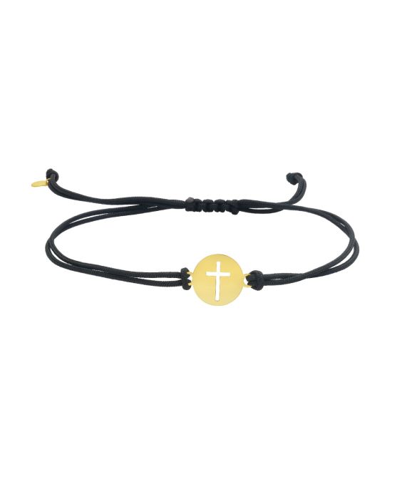 14K Cross & Cord Friendship Bracelet