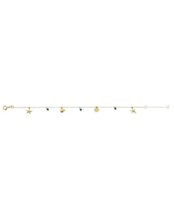 14k Gold Sealife Bracelet