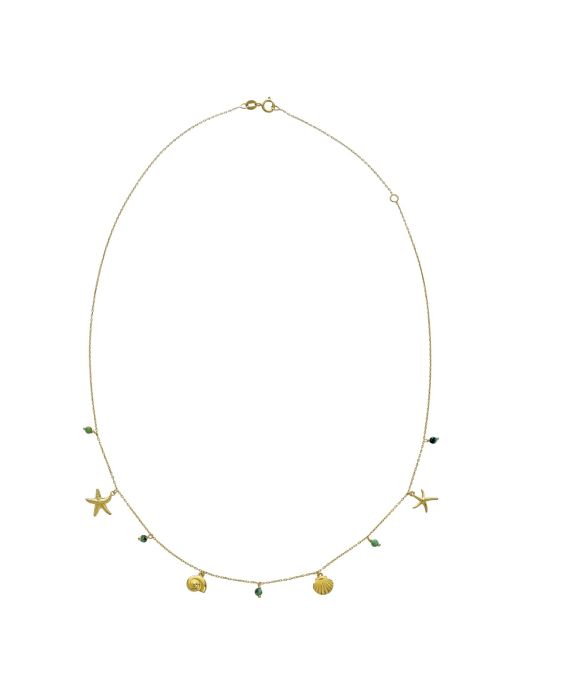 14k Gold Sealife Necklace