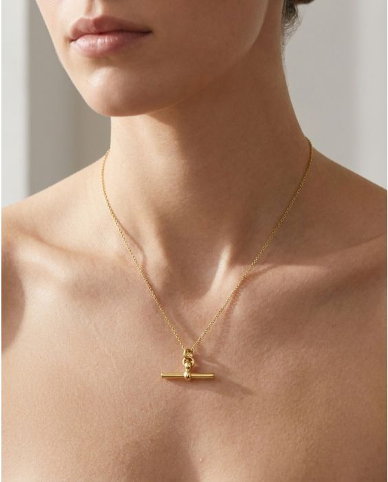 14K T-Bar Necklace