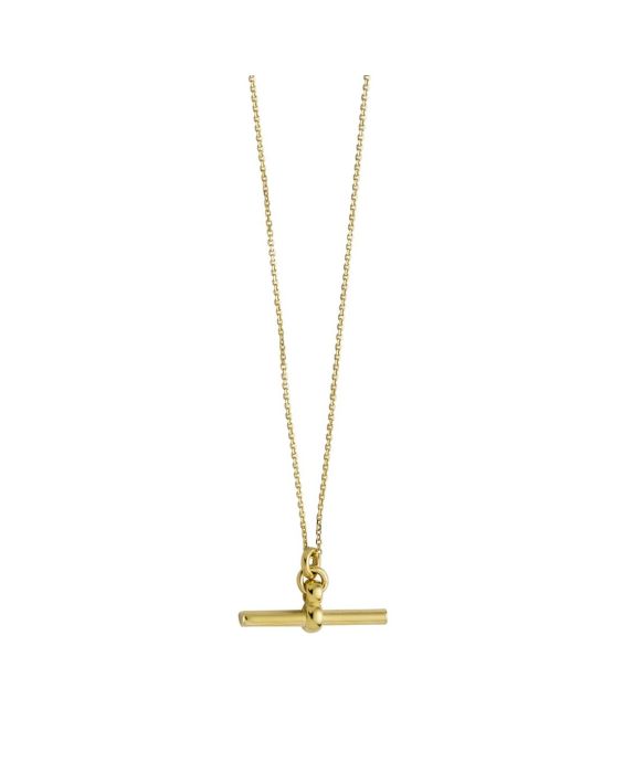 14k Gold T-Bar Necklace