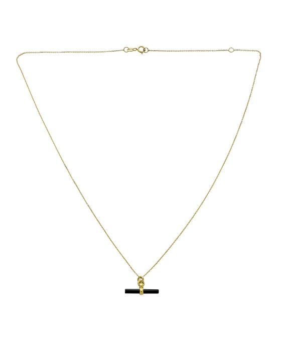 14k Gold T-Bar Necklace