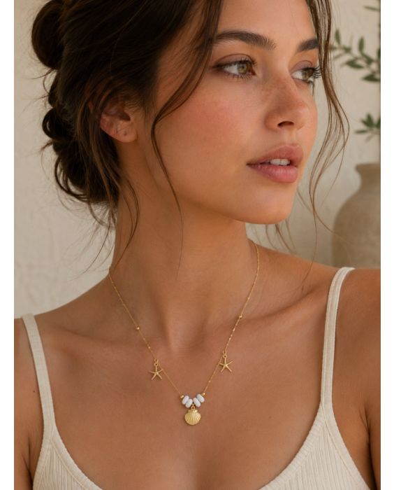14K Labmi Shell Sea Life Necklace