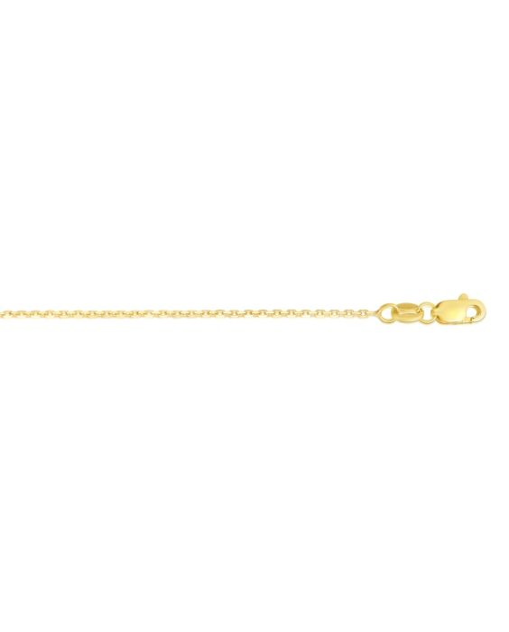 14K Gold 0.87mm Diamond Cut Cable Chain