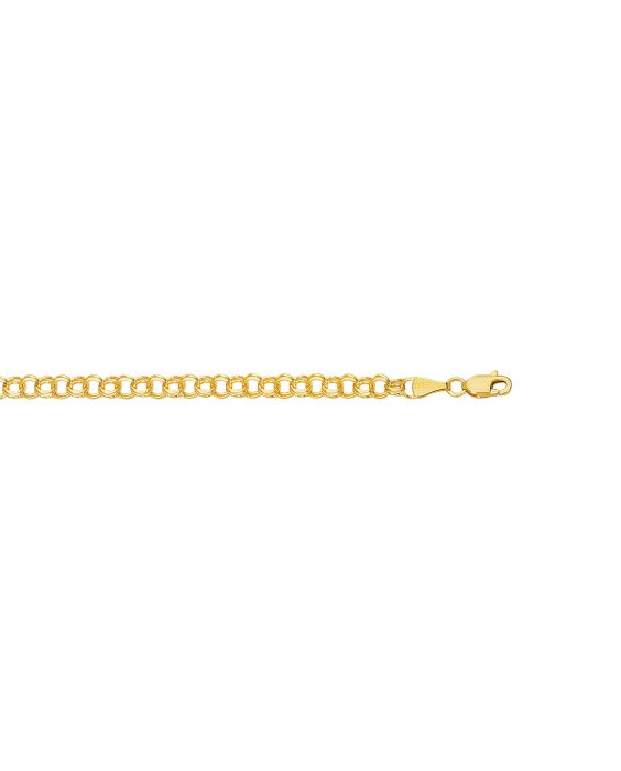 14K Gold Small Double Link Charm Bracelet