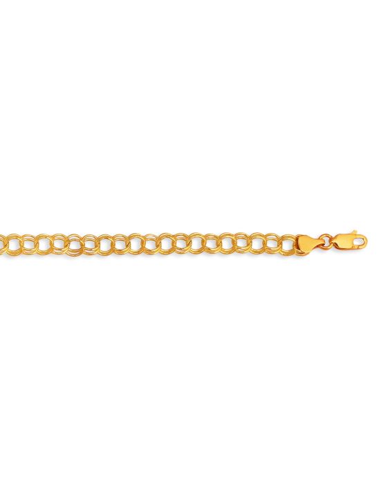 14K Gold 5.8mm Lite Charm Bracelet 