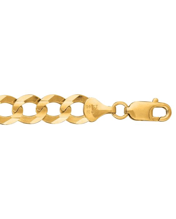 14K Gold 10mm Comfort Curb Chain 