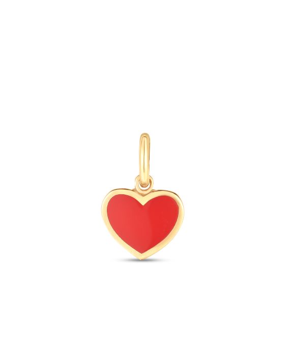 14K Red Enamel Charm