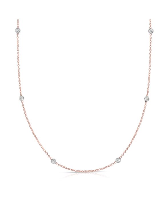 14K Gold .25ct Diamonds by the Yard Necklace