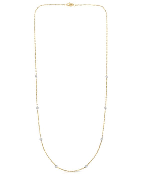 14K Gold .25ct Diamond Station Necklace