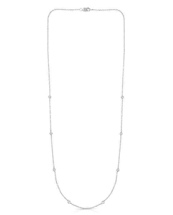 14K Gold .25ct Diamond Station Necklace