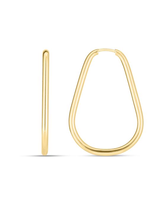 14K Endless Pear Hoop Earring
