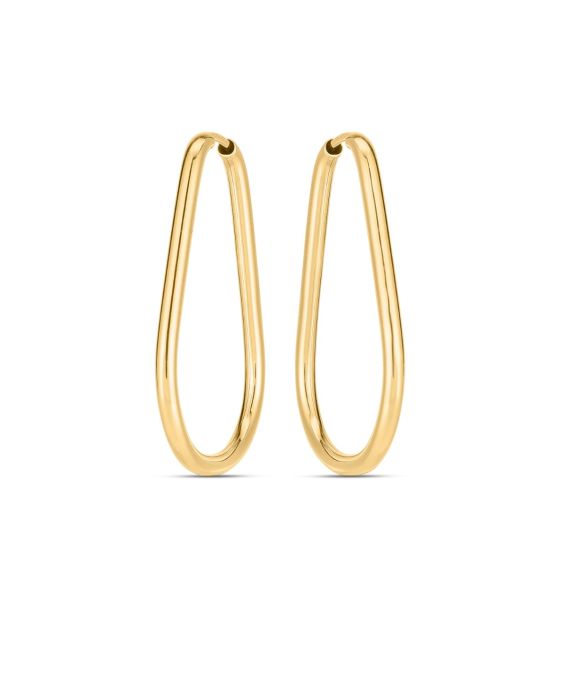 14K Endless Pear Hoop Earring
