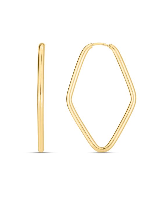 14K Endless Marquise Hoops