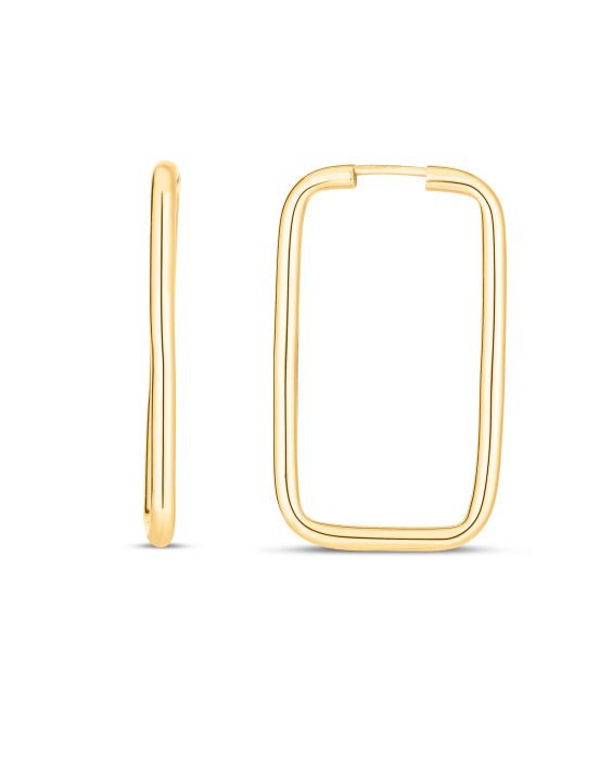 14K Endless Rectangle Hoops