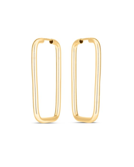 14K Endless Rectangle Hoops