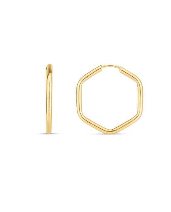 14K Endless Hexagon Hoop