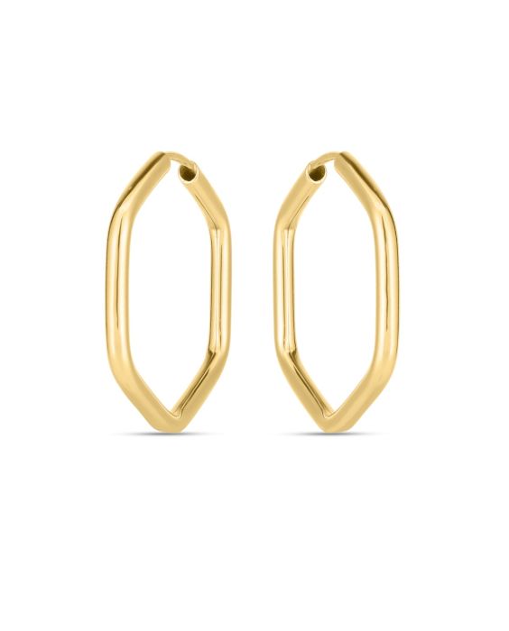 14K Endless Hexagon Hoop