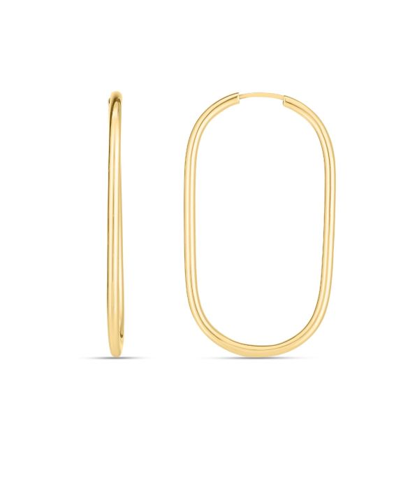 14K Endless Large Paperclip Hoop Earrings