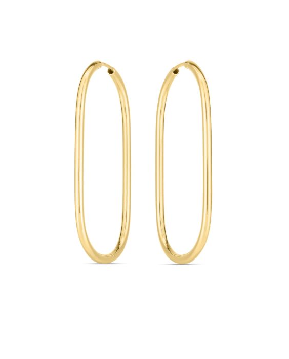 14K Endless Large Paperclip Hoop Earrings