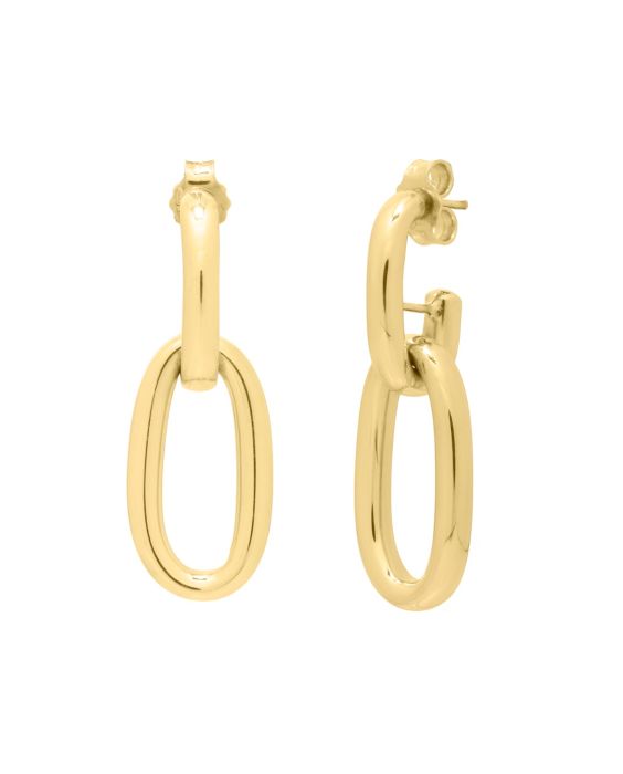 14K Gold Link Drop Earrings